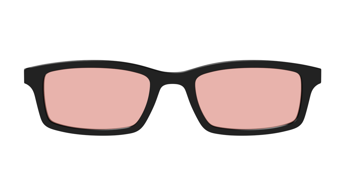 The Black With Coral Pink Lens